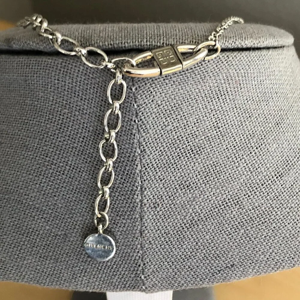Vintage Givenchy Blue Crystal Drop Necklace